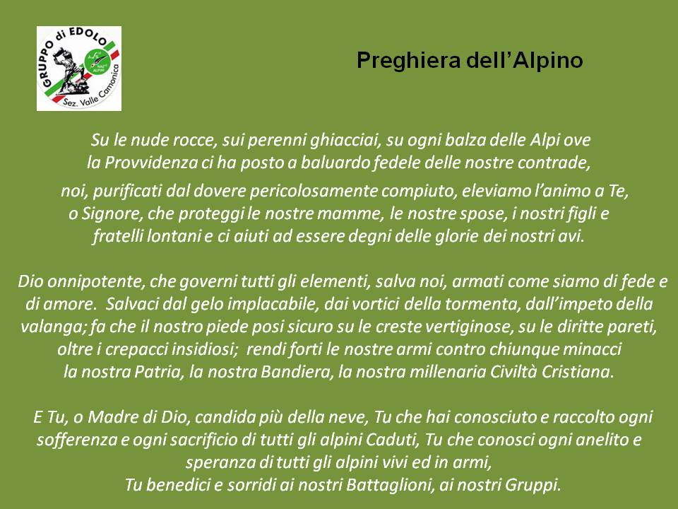 preghiera alpino